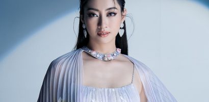 Hoa hậu Lương Thuỳ Linh rạng ngời với sắc tím