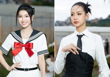 Hoa hậu Bảo Ngọc và Á hậu Phương Nhi hóa thân thành các thủy thủ, nổi bật trên sàn runway
